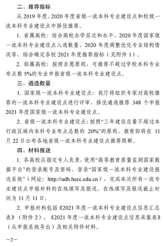 1_湘教通〔2021〕295号　完美网页版开展2021年度国家级和省级一流本科专业建设点报送工作的通知_页面_2